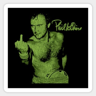 Funny Phil Collins Fan Art Green Sticker